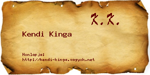 Kendi Kinga névjegykártya